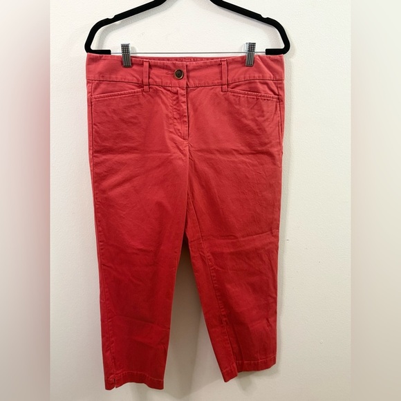 Ann Taylor Loft Mid-Rise Cropped Coral Red Size 6 - Picture 1 of 5